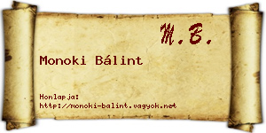 Monoki Bálint névjegykártya