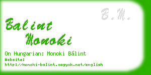 balint monoki business card